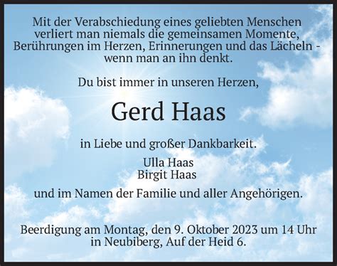 Traueranzeigen Von Gerd Haas Trauer Merkur De