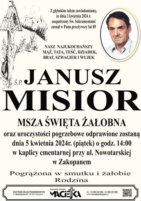 Janusz Misior Nekrologi Podhale Pl