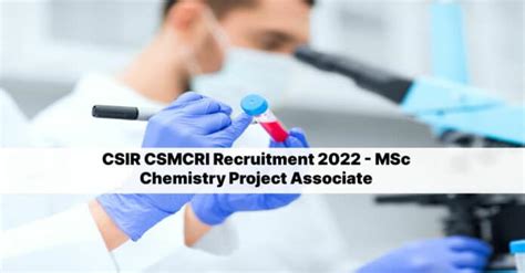 CSIR CSMCRI Recruitment MSc Chemistry Project Associate