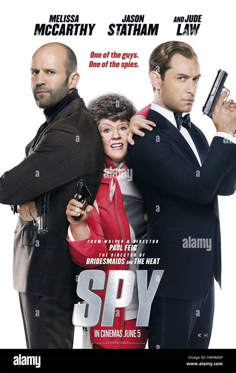 Jason Statham Melissa Mccarthy Jude Law Poster Spy Stock Photo