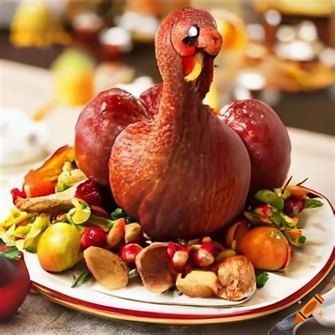 Apple Turkey Centerpiece For Thanksgiving Feast On Craiyon