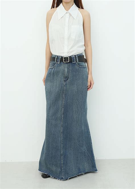 Denim Mermaid Maxi Skirt Blue S O E U R S