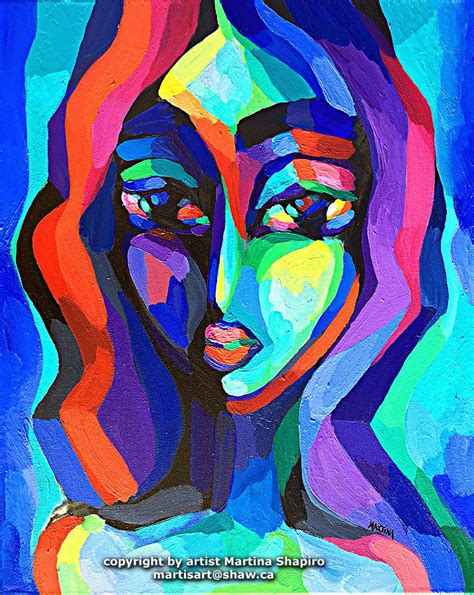 Woman In Blue And Purple Painting By Martina Shapiro In Painting