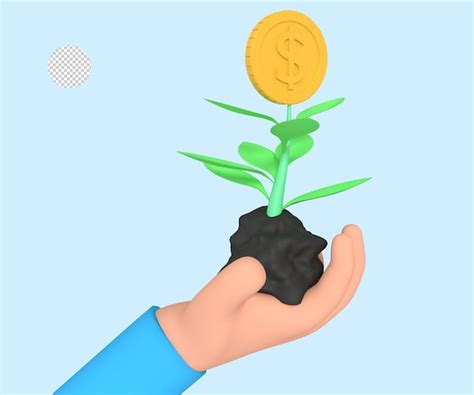 Premium Psd 3d Illustration Of Giving Investment Plant