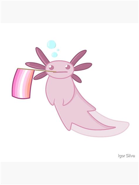 Lesbian Pride Axolotl Art Print By VrothersArt Redbubble