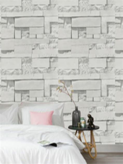 Buy Jaamso Royals Grey Stone Bricks Self Adhesive Wallpaper Decals