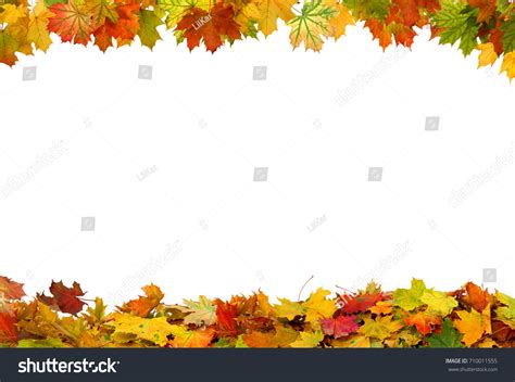 PowerPoint Template: border - autumn falling maple leaves isolated ...