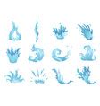 Water And Drop Icon Blue Wave And Water Splashe Vector Image