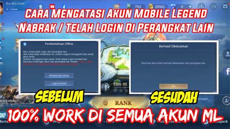 CARA MENGATASI AKUN ML NABRAK LOGIN DI PERANGKAT LAIN TERBARU 2022