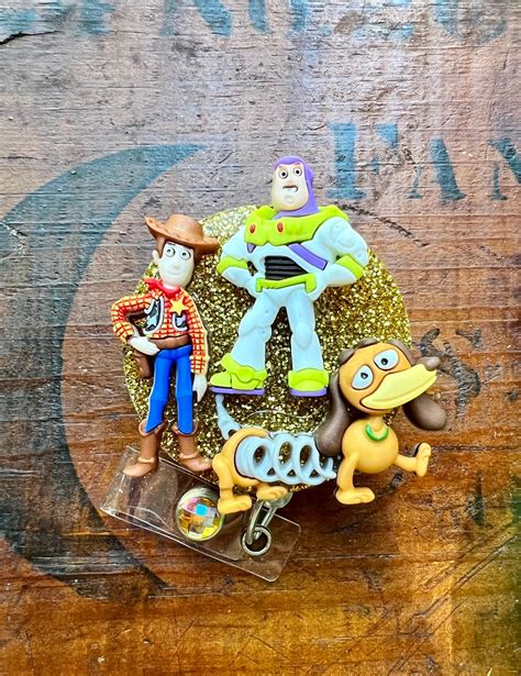 Toy Story Buzz Woody Slinky ID Badge Reel 2 Wide Weighs Approx 1oz