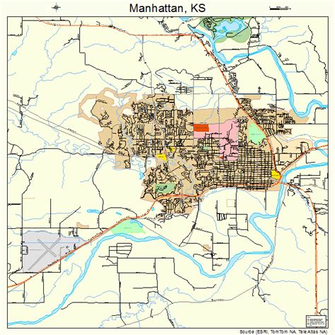 Manhattan Kansas Street Map 2044250