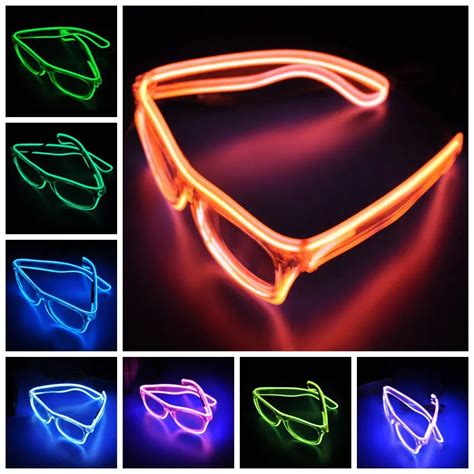 Led Glowing Glasses Halloween Glitter Glasses Fluorescent Glasses Glowing Personality El Wire