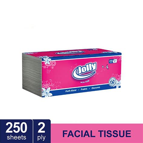 Tisu Jolly 250s Jolly Facial Tissue 250 Sheets 2 Ply Tisu Wajah