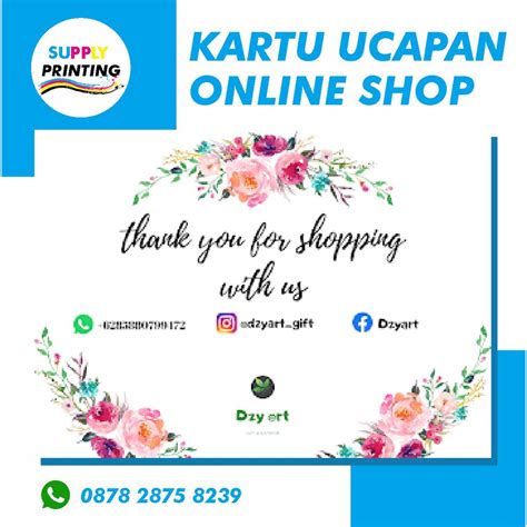 Jual Kartu Ucapan Terima Kasih Online Shop Isi 100pcs Shopee Indonesia