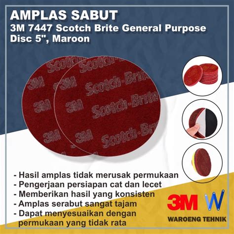 Jual Amplas Sabut Disc Bulat 3M 7447 Scotch Brite General Purpose 5