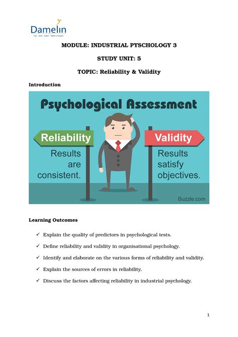 Reliability Psychology