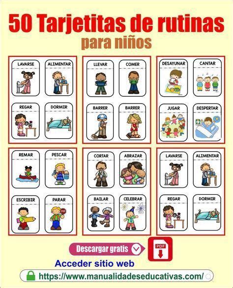 Tarjetas imprimibles de rutinas visuales para niños Artofit