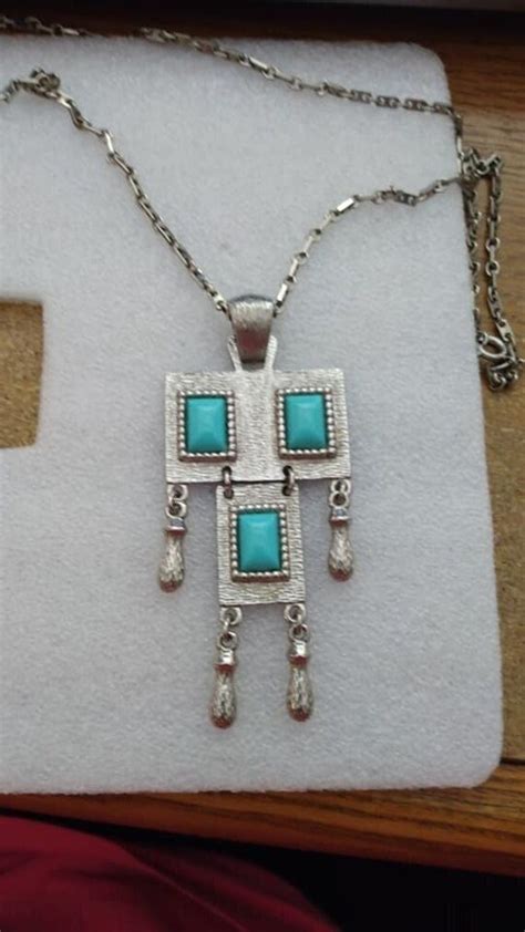 Sarah Coventry Folklore Faux Turquoise Pendant Gem