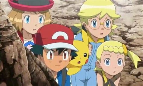 Ash With Pikachu Serena Clemont And Bonnie Pokemon Kalos Pokemon