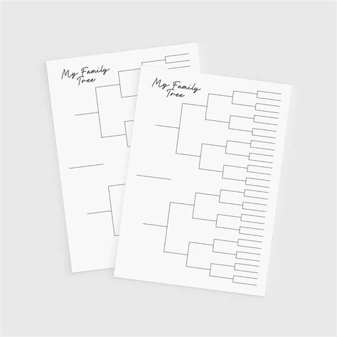 Blank Family Tree Chart, Vertical Genealogy Chart, Size: US Letter and ...