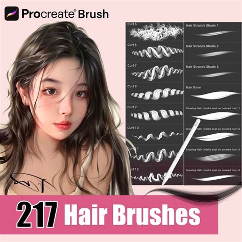 217 Procreate Hair Brushes Curly Braid And Dreadlock Hair Brushes For Procreate Realistic