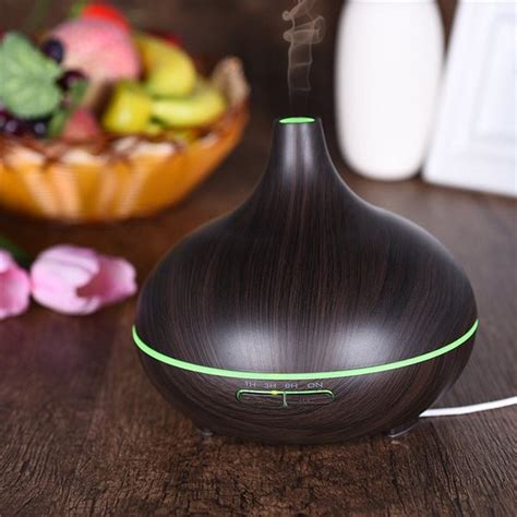 300 Ml Essential Oil Diffuser With Dark And Light Wood Grain