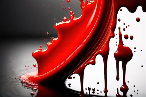 Premium Ai Image Flowing Drop Of Blood Or Red Paint