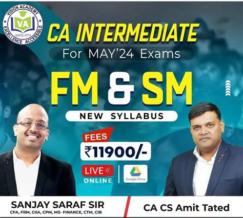 Ca Inter Fm Sm Full Course By Prof Sanjay Saraf And Ca Amit Tated Ca