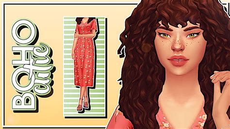 The Sims 4 Boho Cutie 🌿 Cas And Lookbook Cc Links Youtube