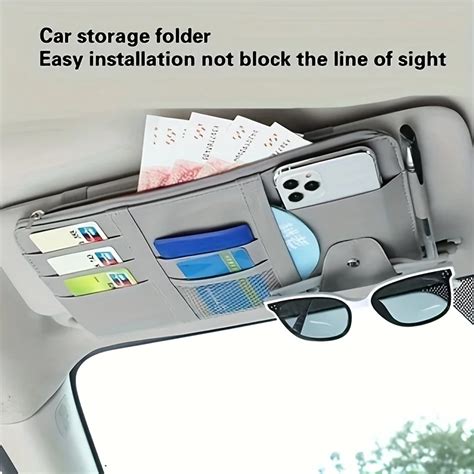 Car Sunshade Storage Bag Multifuncional Sunglasses Frame Card Ticket