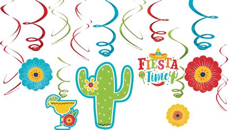 Fiesta Time Swirl Decorations, 6-pc | Party City
