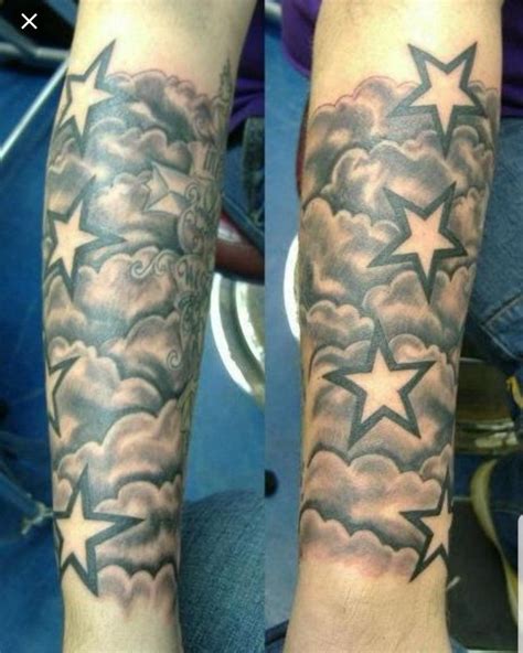 Pin By Dan Byng On Tattoos Clouds And Stars Tattoo Star Sleeve