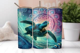 Sea Turtle Beach Ocean 20oz Tumbler Wrap Graphic By TinyBig Studio