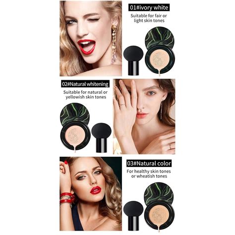 Crema con cojín de aire de cabeza de hongo corrector de maquillaje de color nude base líquida de