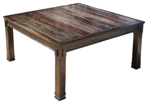 Rustic Solid Wood Transitional 64 Square Dining Table For 8 Rustic