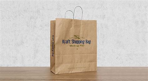 Free Kraft Paper Shopping Bag Mockup PSD Designbolts