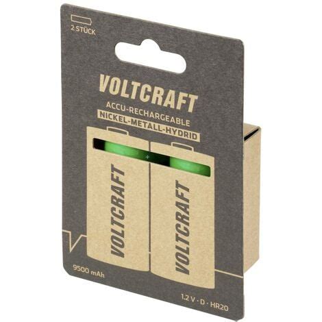 VOLTCRAFT Endurance Pile Rechargeable LR20 D NiMH 9500 MAh 1 2 V 2 Pc S