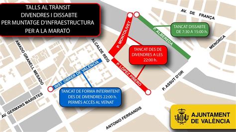 Cortes Trafico Valencia Maratón Todos los cortes de las calles del