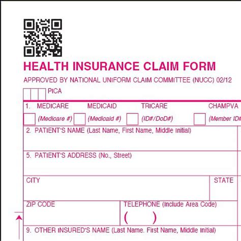 CMS 1500 Claim Forms HCFA Version 02 12 2 500 SHEETS APPROVED OMB