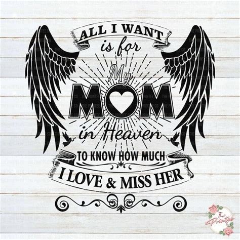 Mom In Heaven Svg In Loving Memory Svg Rip Svg Angel Wings Etsy Mom