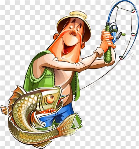 Fishing Cartoon Fisherman Clip Art - Organism - Pole Transparent PNG