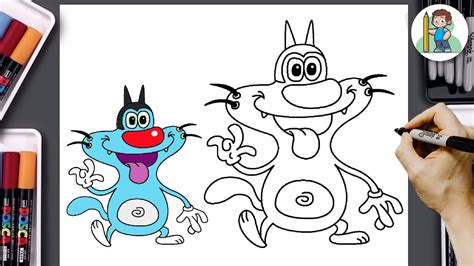 How To Draw OGGY From Oggy And The Cockroaches Easy Step By Step