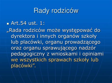 PPT Rada Rodziców jako organ szkoły PowerPoint Presentation free