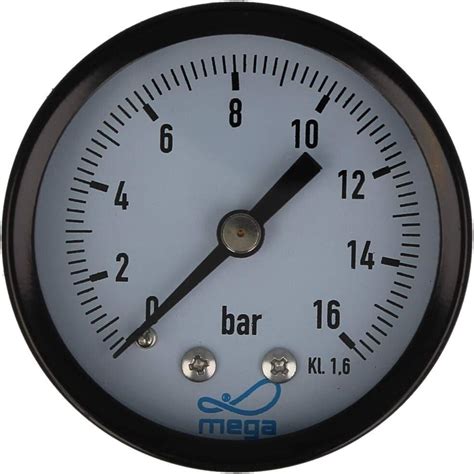 Mega Druckmanometer Bar Zoll Anschluss Nach Hinten Axial