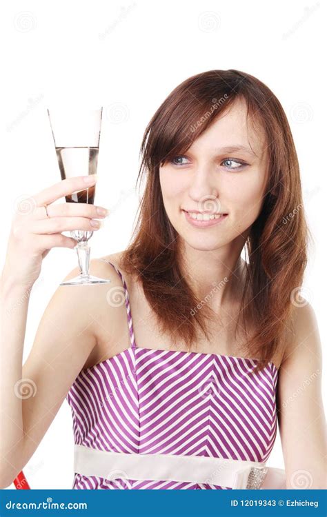 Girl With A Wine Glass Stock Image Image Of Party Face 12019343