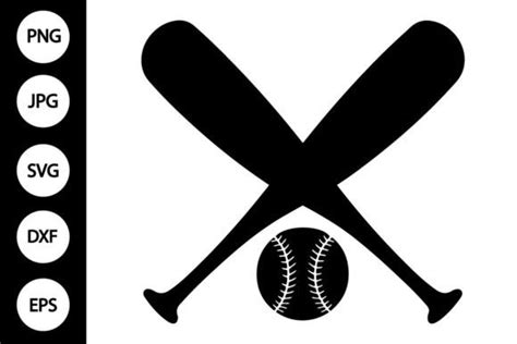 Crossed Baseball Bats And Ball Svg Designs Graphics