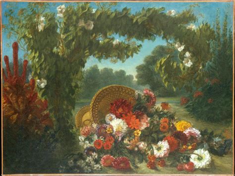 Tif Basket Of Flowers Eugene Delacroix French Charenton