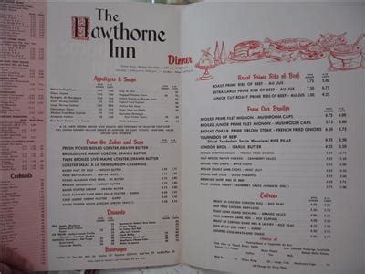 1970's THE HAWTHORNE INN MENU, BERLIN, CONNECTICUT | eBay