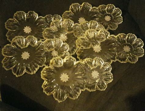 Vtg Hazel Atlas Clear Glass Double Flower Daisy Luncheon Snack Plate Lot Of 6 Antique Price