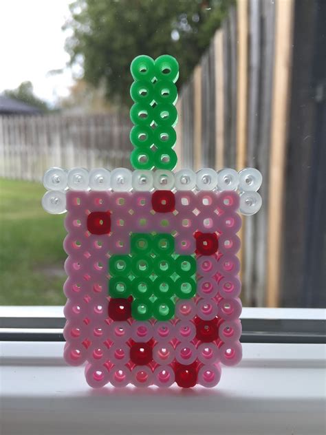 Starbucks Pink Drink Easy Perler Beads Ideas Hamma Beads Ideas Diy